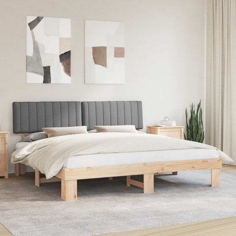 vidaXL Bed Frame with Upholstered Headboard Light Grey 200 x 200 cm