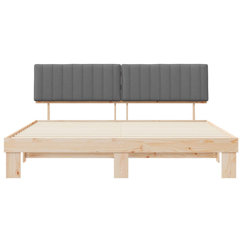 vidaXL Bed Frame with Upholstered Headboard Light Grey 200 x 200 cm