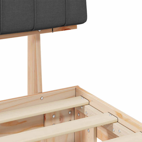 vidaXL Bed Frame with Upholstered Headboard Dark Grey 200 x 200 cm