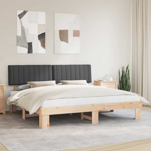 vidaXL Bed Frame with Upholstered Headboard Dark Grey 200 x 200 cm