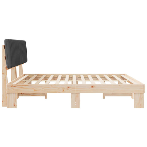 vidaXL Bed Frame with Upholstered Headboard Dark Grey 200 x 200 cm