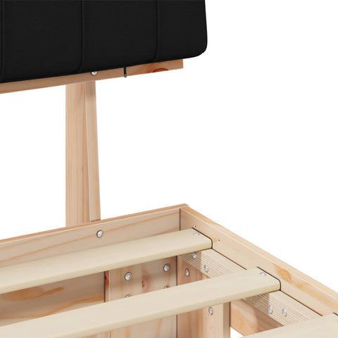 vidaXL Bed Frame with Upholstered Headboard Black 200 x 200 cm