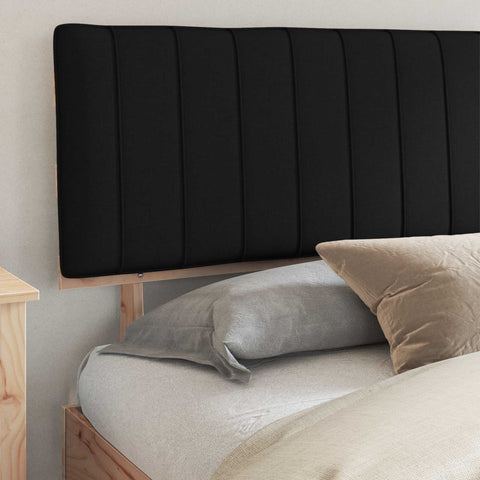 vidaXL Bed Frame with Upholstered Headboard Black 200 x 200 cm