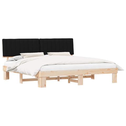 vidaXL Bed Frame with Upholstered Headboard Black 200 x 200 cm