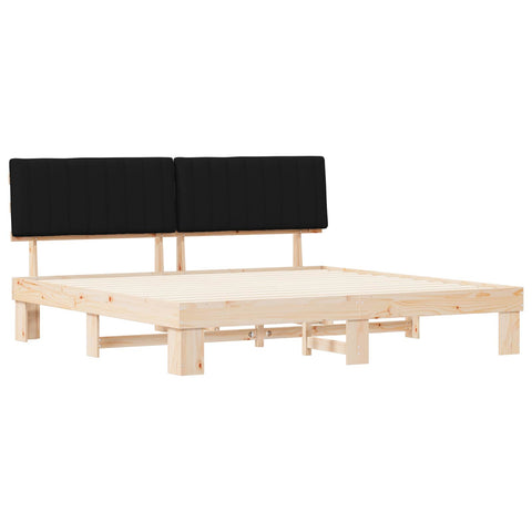 vidaXL Bed Frame with Upholstered Headboard Black 200 x 200 cm