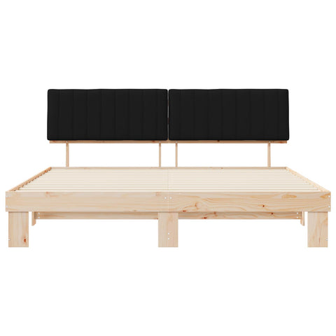 vidaXL Bed Frame with Upholstered Headboard Black 200 x 200 cm