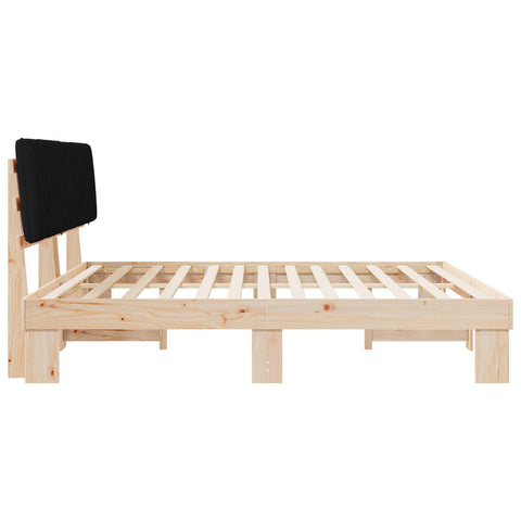 vidaXL Bed Frame with Upholstered Headboard Black 200 x 200 cm