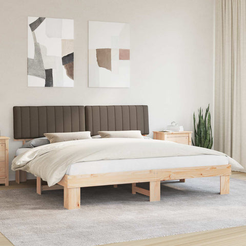 vidaXL Bed Frame with Upholstered Headboard Taupe 200 x 200 cm