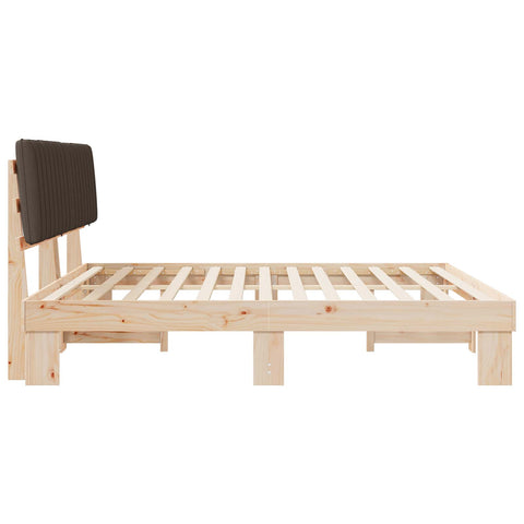 vidaXL Bed Frame with Upholstered Headboard Taupe 200 x 200 cm