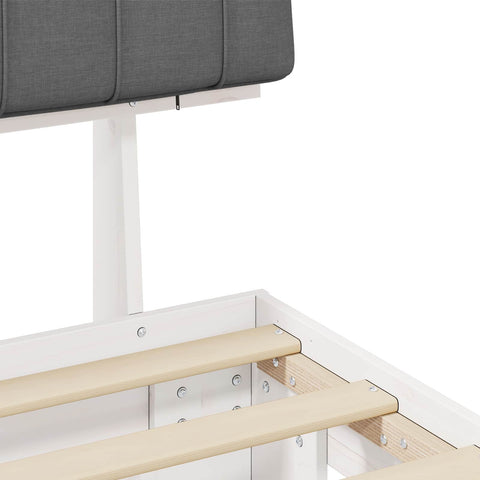 vidaXL Bed Frame with Upholstered Headboard Light Grey 200 x 200 cm
