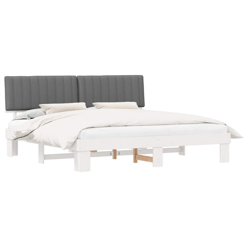 vidaXL Bed Frame with Upholstered Headboard Light Grey 200 x 200 cm