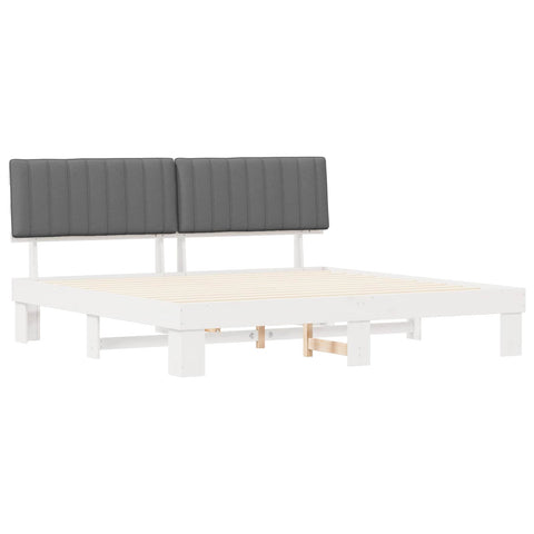 vidaXL Bed Frame with Upholstered Headboard Light Grey 200 x 200 cm