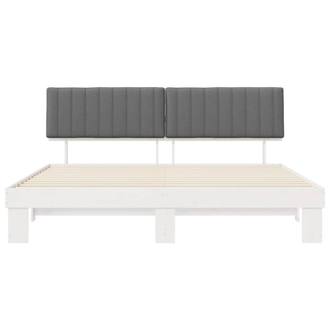 vidaXL Bed Frame with Upholstered Headboard Light Grey 200 x 200 cm