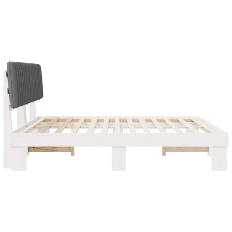 vidaXL Bed Frame with Upholstered Headboard Light Grey 200 x 200 cm