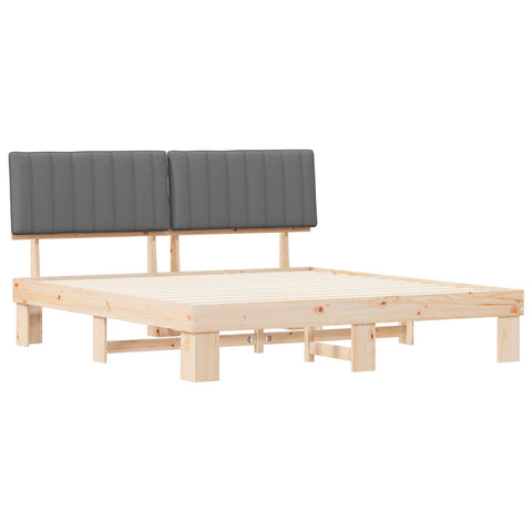 vidaXL Bed Frame with Upholstered Headboard Light Grey 180 x 200 cm