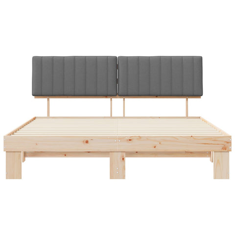vidaXL Bed Frame with Upholstered Headboard Light Grey 180 x 200 cm