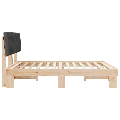 vidaXL Bed Frame with Upholstered Headboard Dark Grey 180 x 200 cm