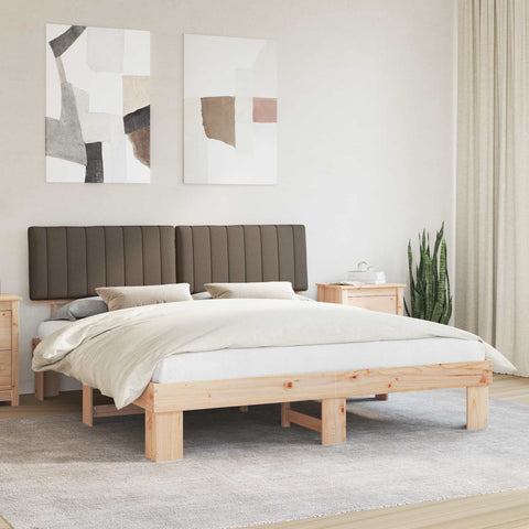 vidaXL Bed Frame with Upholstered Headboard Taupe 180 x 200 cm