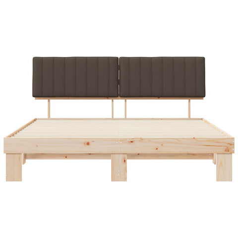 vidaXL Bed Frame with Upholstered Headboard Taupe 180 x 200 cm