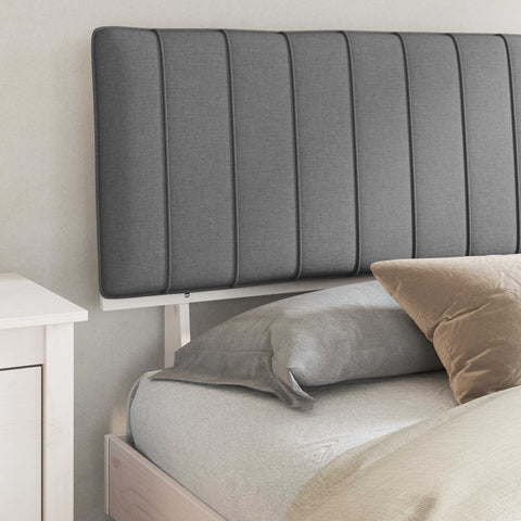 vidaXL Bed Frame with Upholstered Headboard Light Grey 180 x 200 cm