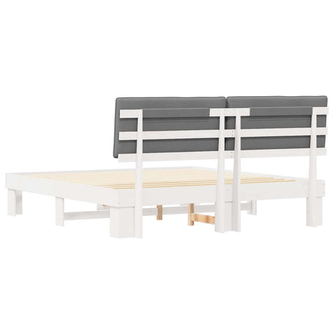 vidaXL Bed Frame with Upholstered Headboard Light Grey 180 x 200 cm