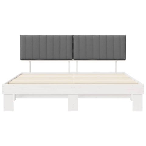 vidaXL Bed Frame with Upholstered Headboard Light Grey 180 x 200 cm