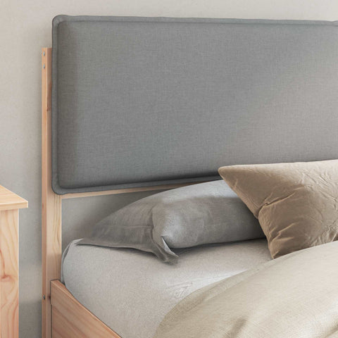 vidaXL Bed Frame with Upholstered Headboard Light Grey 200 x 200 cm