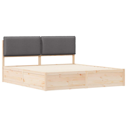 vidaXL Bed Frame with Upholstered Headboard Dark Grey 200 x 200 cm