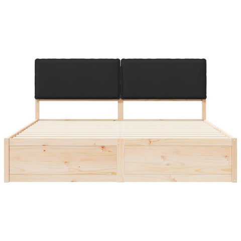 vidaXL Bed Frame with Upholstered Headboard Black 200 x 200 cm