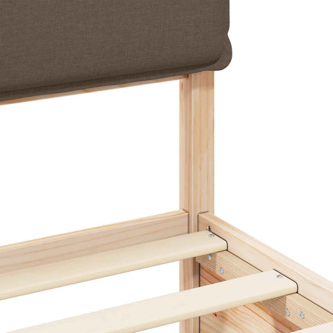 vidaXL Bed Frame with Upholstered Headboard Taupe 200 x 200 cm