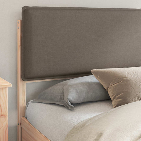 vidaXL Bed Frame with Upholstered Headboard Taupe 200 x 200 cm