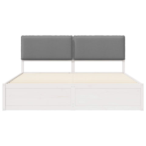 vidaXL Bed Frame with Upholstered Headboard Light Grey 200 x 200 cm