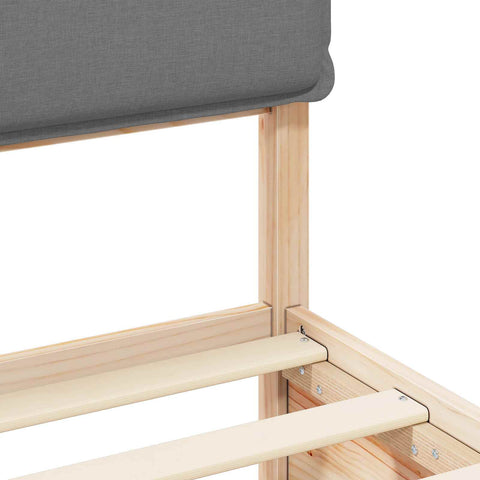 vidaXL Bed Frame with Upholstered Headboard Light Grey 180 x 200 cm