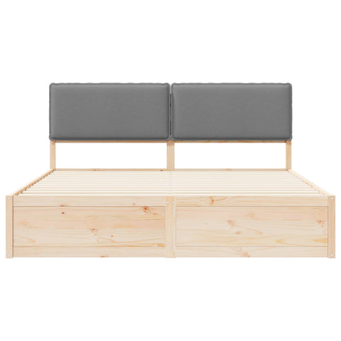 vidaXL Bed Frame with Upholstered Headboard Light Grey 180 x 200 cm