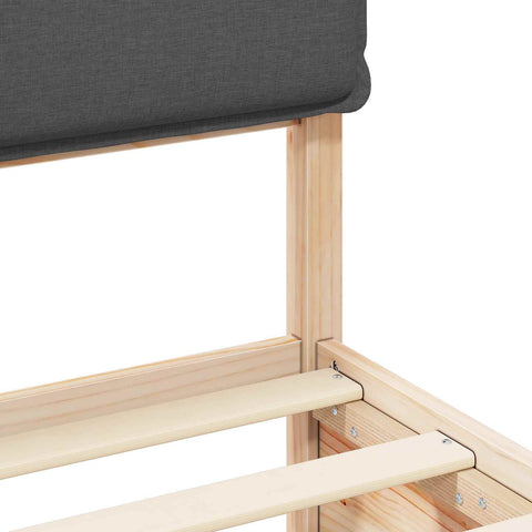 vidaXL Bed Frame with Upholstered Headboard Dark Grey 180 x 200 cm