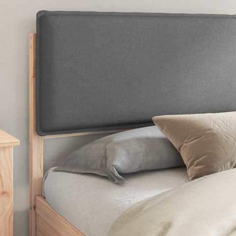 vidaXL Bed Frame with Upholstered Headboard Dark Grey 180 x 200 cm