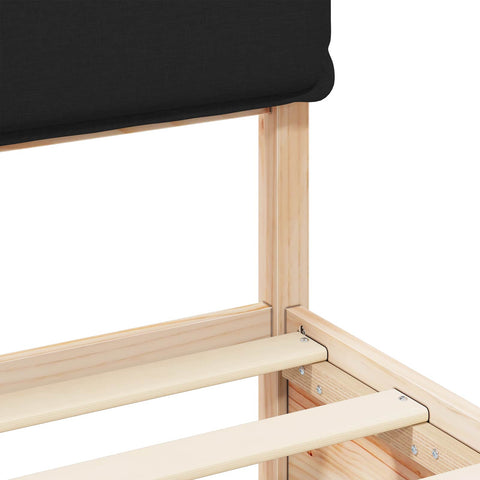 vidaXL Bed Frame with Upholstered Headboard Black 180 x 200 cm