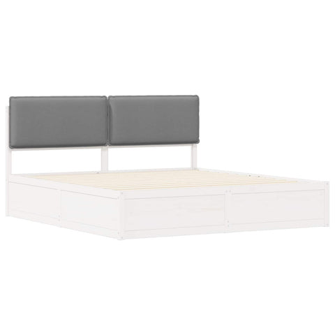 vidaXL Bed Frame with Upholstered Headboard Light Grey 180 x 200 cm