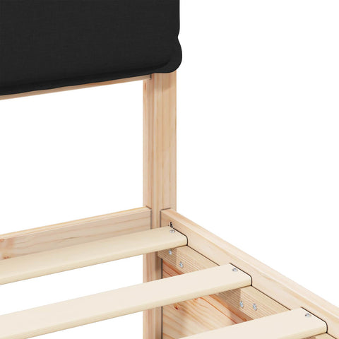 vidaXL Bed Frame with Upholstered Headboard Black 160 x 200 cm