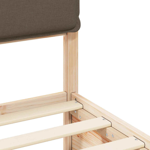 vidaXL Bed Frame with Upholstered Headboard Taupe 160 x 200 cm