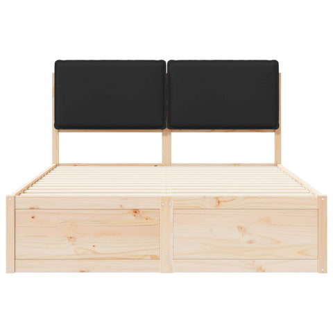 vidaXL Bed Frame with Upholstered Headboard Black 150 x 200 cm