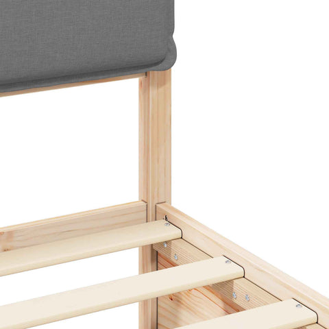 vidaXL Bed Frame with Upholstered Headboard Light Grey 140 x 200 cm