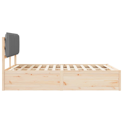 vidaXL Bed Frame with Upholstered Headboard Light Grey 140 x 200 cm