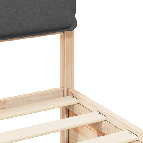 vidaXL Bed Frame with Upholstered Headboard Dark Grey 140 x 200 cm