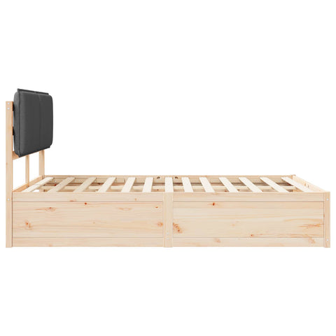 vidaXL Bed Frame with Upholstered Headboard Dark Grey 140 x 200 cm