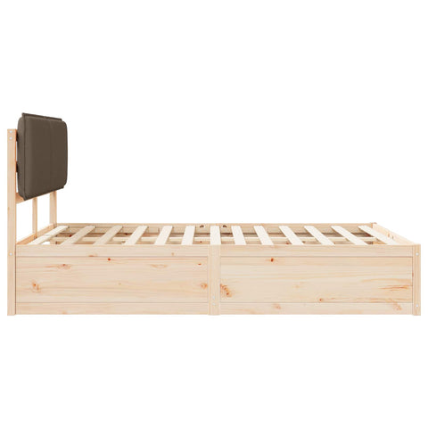 vidaXL Bed Frame with Upholstered Headboard Taupe 140 x 200 cm