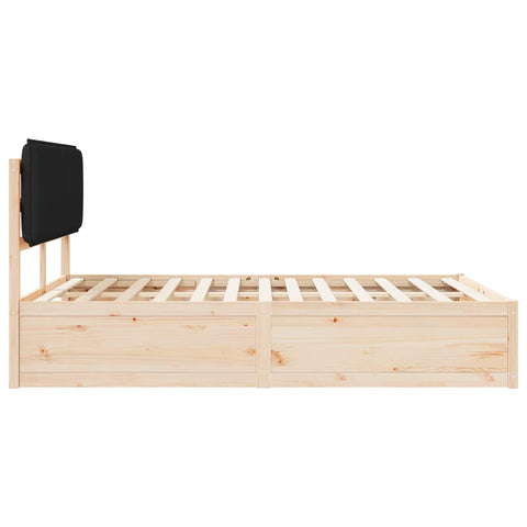 vidaXL Bed Frame with Upholstered Headboard Black 140 x 190 cm