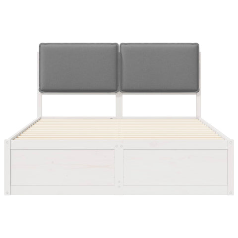 vidaXL Bed Frame with Upholstered Headboard Light Grey 135 x 190 cm