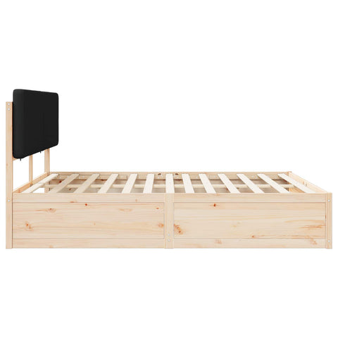 vidaXL Bed Frame with Upholstered Headboard Black 200 x 200 cm