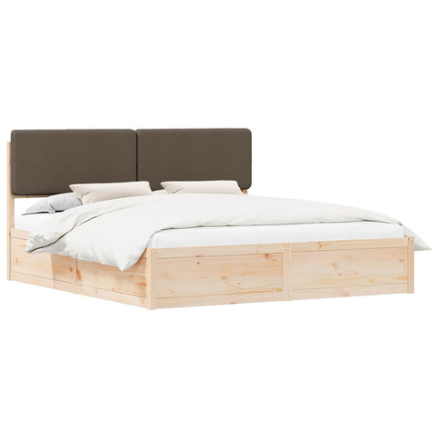 vidaXL Bed Frame with Upholstered Headboard Taupe 200 x 200 cm